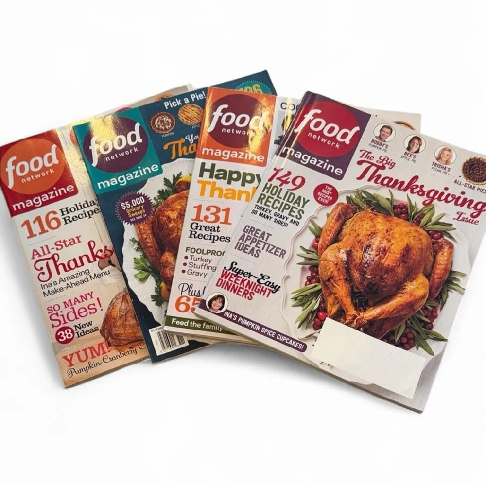 Food Network Thanksgiving Magazine Bundle 4 Issues Recipes